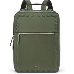 Women and Men Leather Backpack 15.6 inch Laptop Bag Travel Casual Shoulder Bags